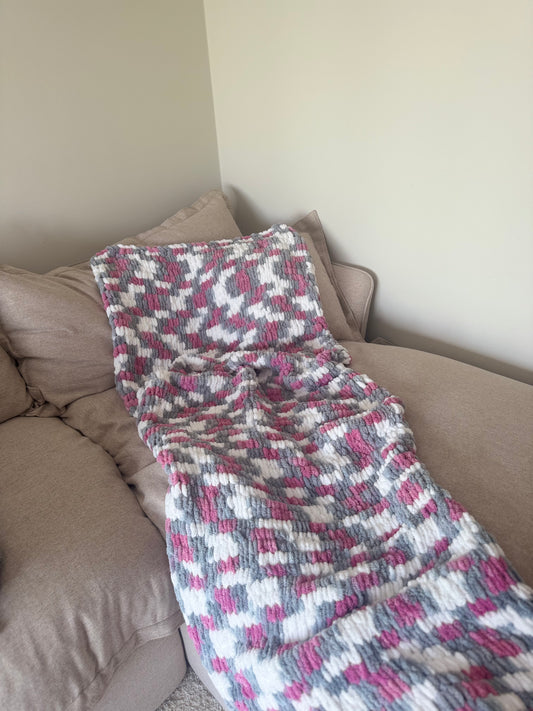 Pink/Grey/White Blanket